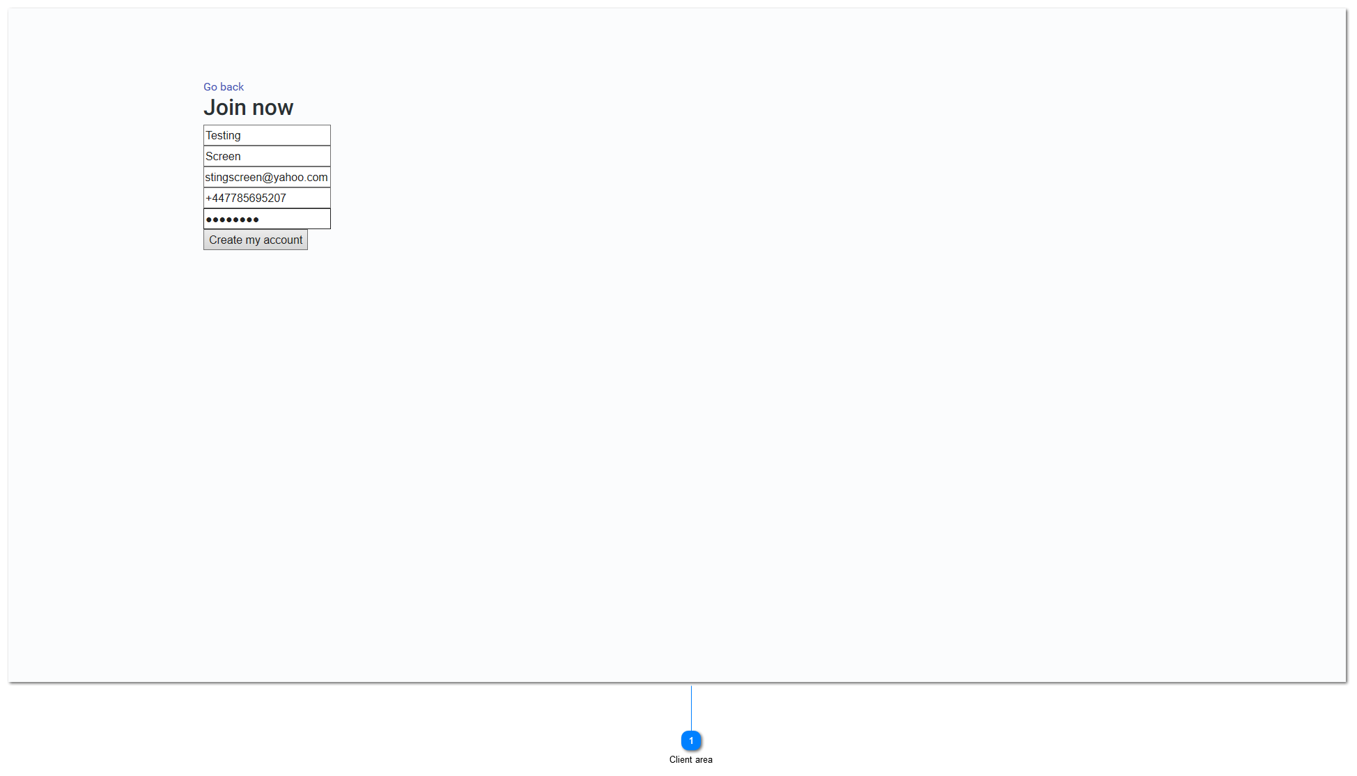 Create New Account Screen